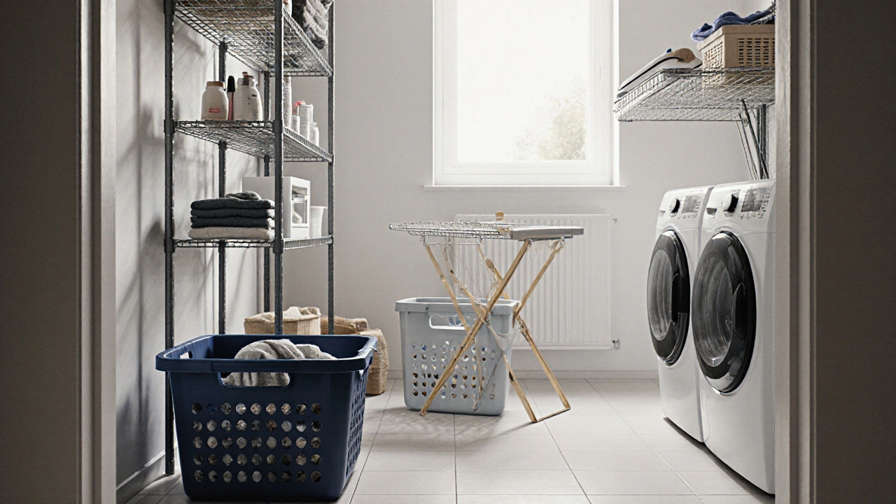 Prádelna v domácnosti: jak správně vybrat koše, sušení a úložné prostory