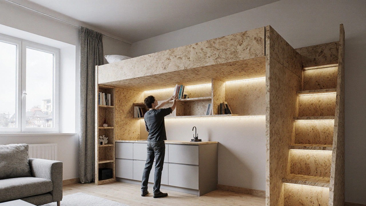 Využití výšky místnosti: jak efektivně využít loftová patra a police pro více úložného prostoru