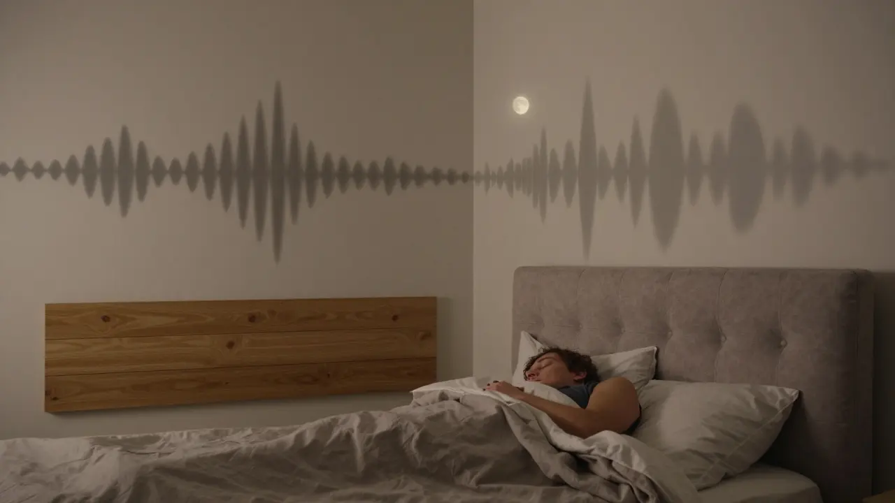 Porovnání před a po: tvrdé záhlaví s odrazem zvuku a čalouněné s tlumením hluku.