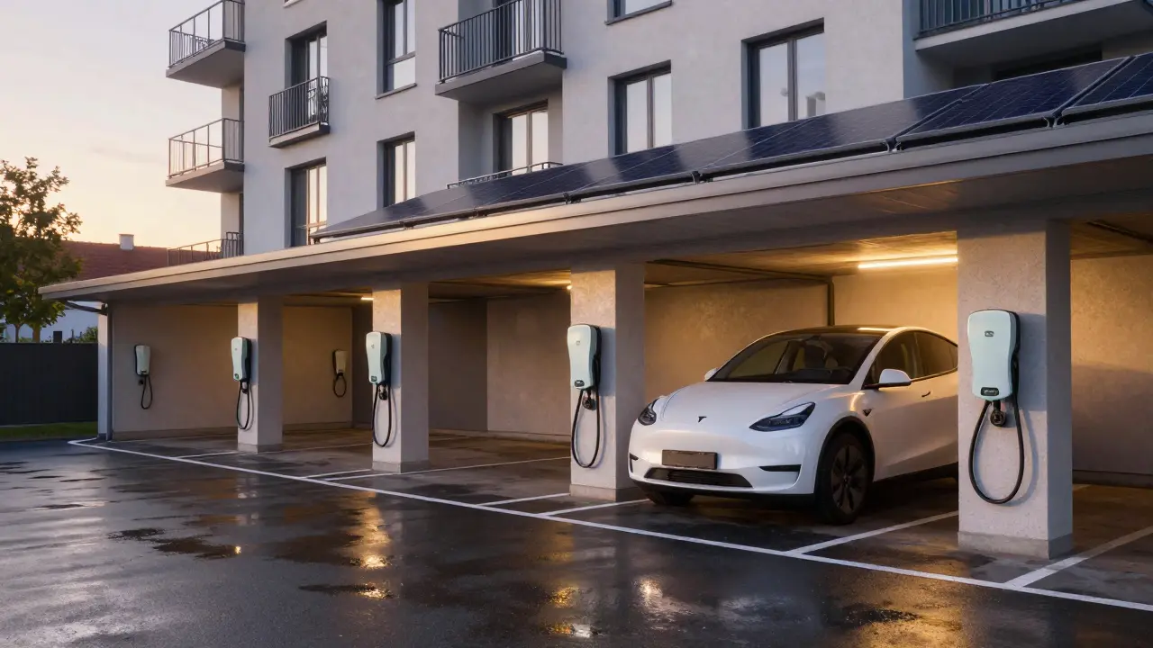 Dobíjecí stanice a elektromobilita v lokalitě: Jak volit bydlení s nabíjením v základu