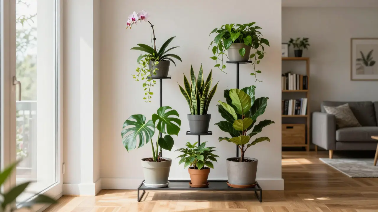 Rostlinné stojany a police: jak efektivně vystavit zeleně v bytě