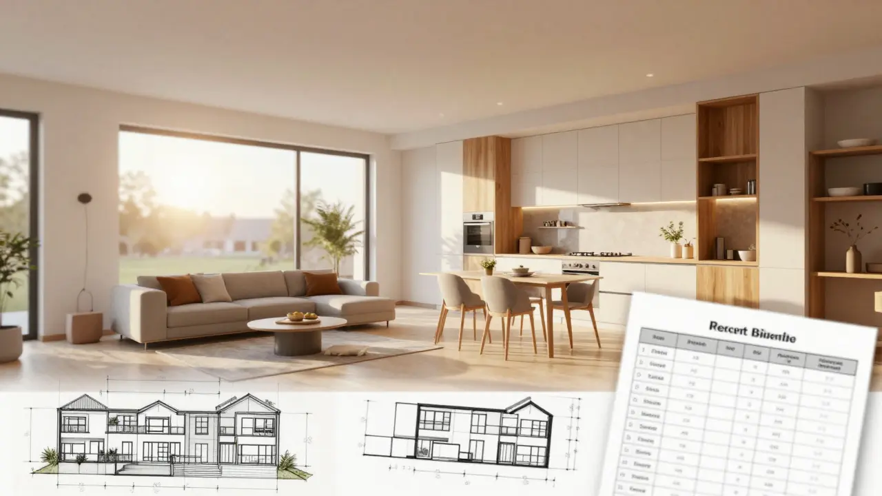 Moderní, svítící interiér dokončené rekonstrukce bytu s minimalistickým designem.