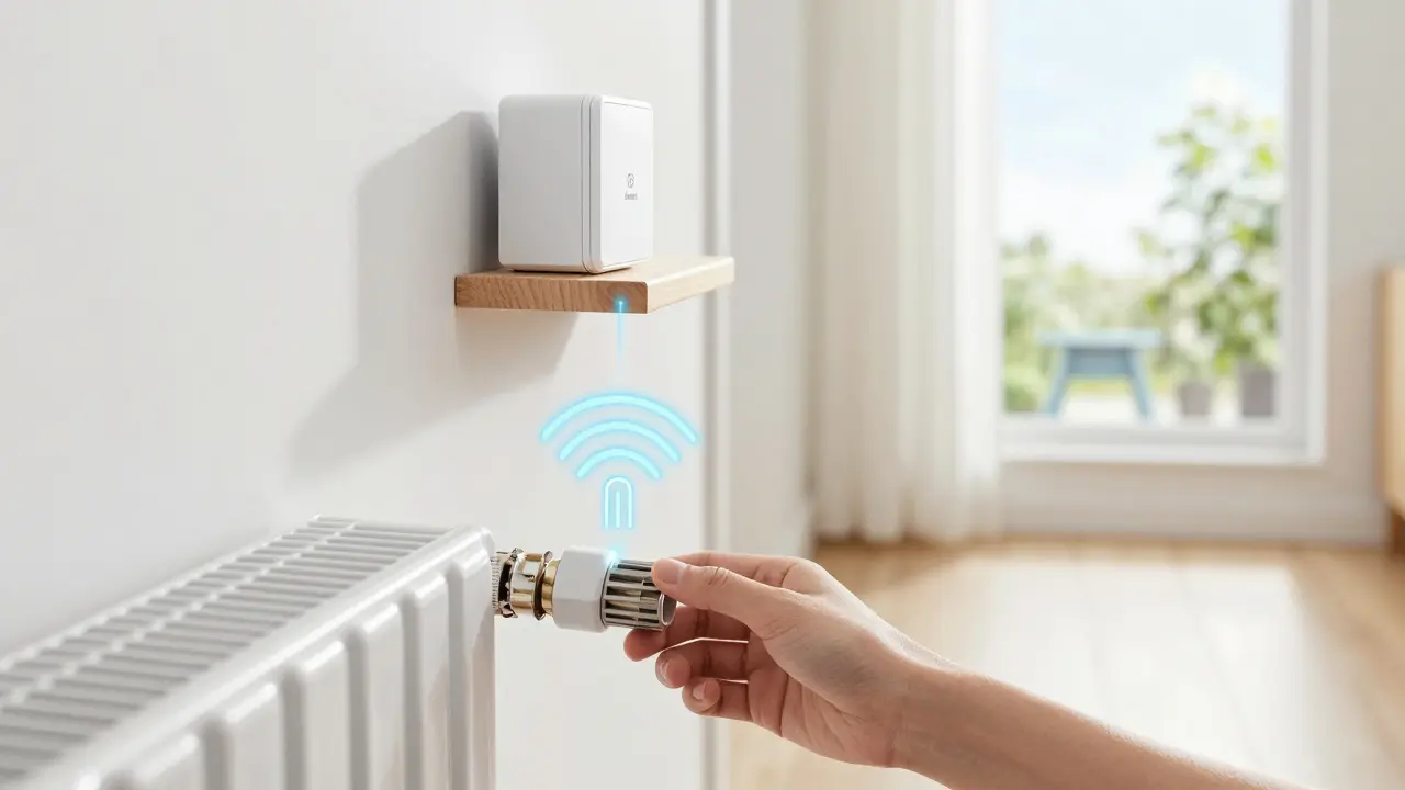 Instalace chytré hlavice na radiátor s vizualizací bezdrátového připojení k hubu