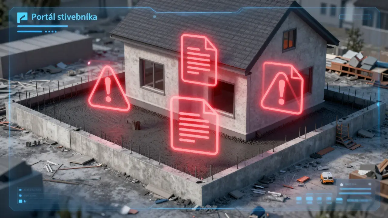 Konceptuální zobrazení chyb v digitálním podání povolení