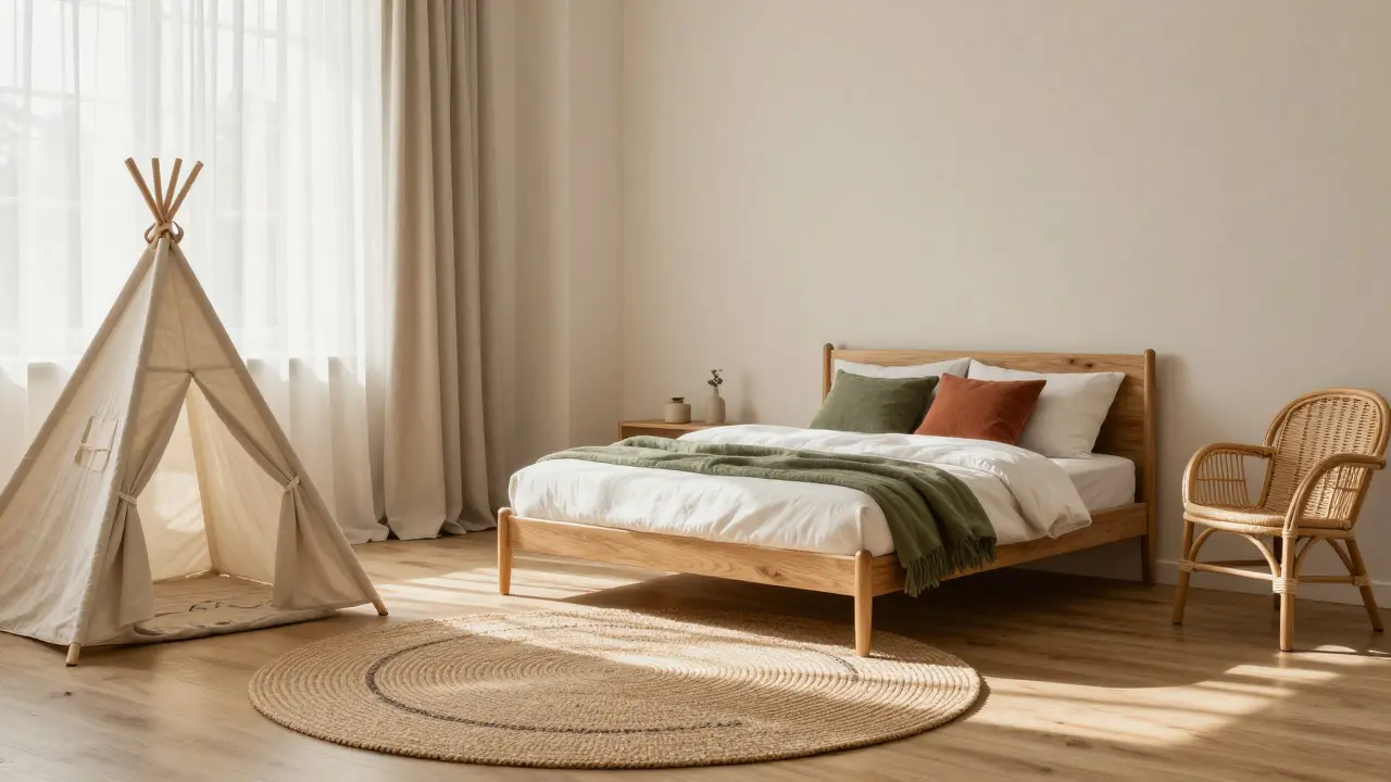 Boho dětský pokoj: Jak spojit hravost, přírodní materiály a klid