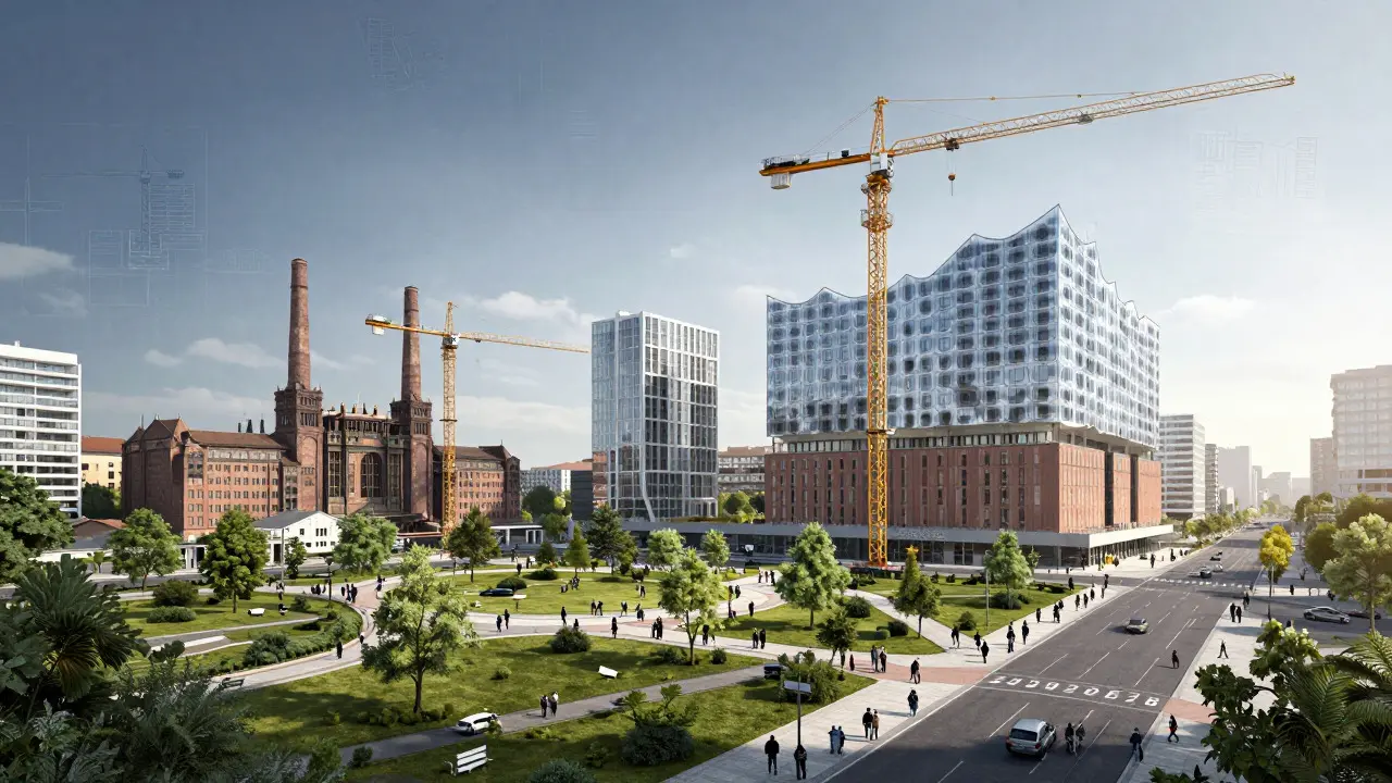 Futuristická vizualizace transformačních projektů v Praze 2026