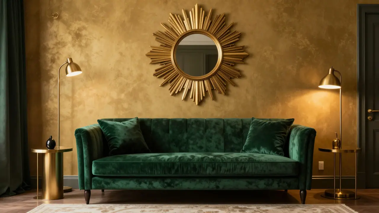Glam styl v interiéru: Mosaz, samet a lesk pro luxusní domov