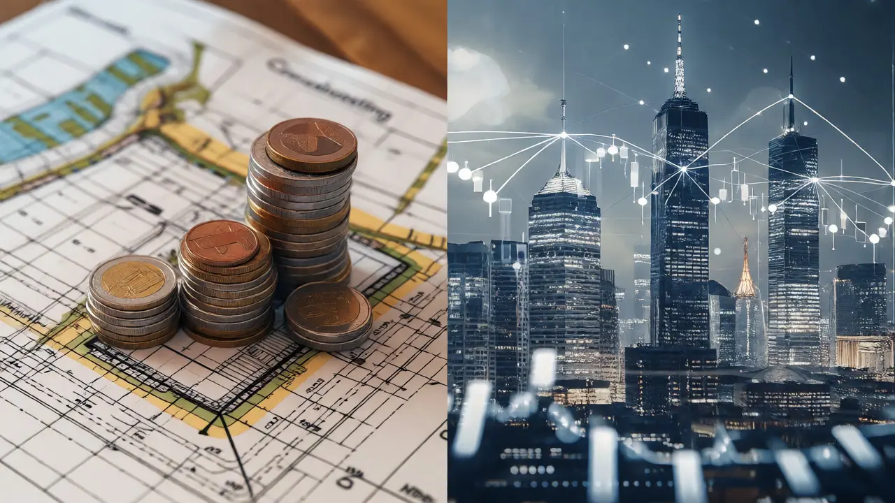 Konceptuální rozdělení mezi lokálním stavebním projektem a globálním trhem akcií