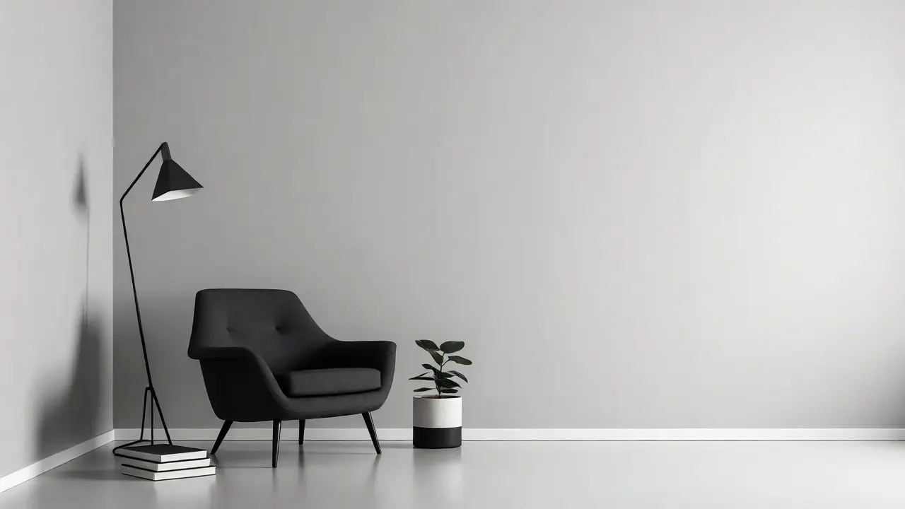 Minimalistický kout s jednou židlí a málo doplňky pro klid